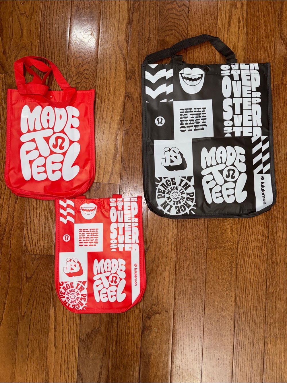 lululemon athletica Red & Black 'Made to Feel' Graphic Tote Set